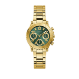 Guess Cosmo Chronograph Green Dial Gold Steel Strap Watch For Women - GW0465L5 Buy Now By Guess
