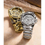 Guess King Quartz Silver Dial Silver Steel Strap Watch For Men - GW0497G1 Buy Now By Guess