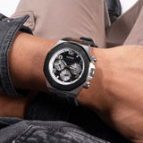 Guess Empire Chronograph Black Dial Black Silicon Strap Watch For Men - GW0583G1 Buy Now By Guess