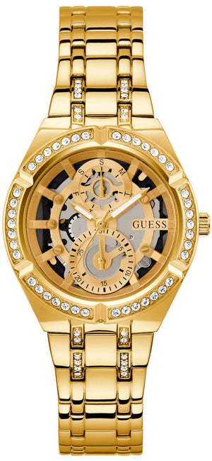 Guess Allara Quartz Gold Dial Gold Steel Strap Watch For Women - GW0604L2 Buy Now By Guess
