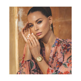 Guess Cubed Analog Gold Dial Gold Steel Strap Watch For Women - GW0606L2 Buy Now By Guess