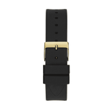 Guess Duchess Crystals Gold Dial Black Silicon Strap Watch For Women - GW0619L2 Buy Now By Guess
