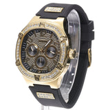 Guess Duke Crystals Black Dial Black Silicone Strap Watch For Men - GW0641G2 Buy Now By Guess