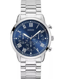 Guess Horizon Chronograph Quartz Blue Dial Silver Steel Strap Watch for Men - W0379G3 Buy Now By Guess