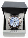 Guess Pinnacle Chronograph Quartz Blue Dial Brown Leather Strap Watch For Men - W0673G1 Buy Now By Guess
