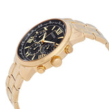 Guess Horizon Chronograph Black Dial Gold Steel Strap Watch For Men - W0379G4 Buy Now By Guess