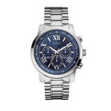 Guess Horizon Chronograph Quartz Blue Dial Silver Steel Strap Watch for Men - W0379G3 Buy Now By Guess
