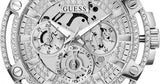 Guess King Quartz Silver Dial Silver Steel Strap Watch For Men - GW0497G1 Buy Now By Guess
