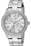 Guess Bedazzle Diamonds Silver Dial Silver Steel Strap Watch For Women - W1097L1 Buy Now By Guess