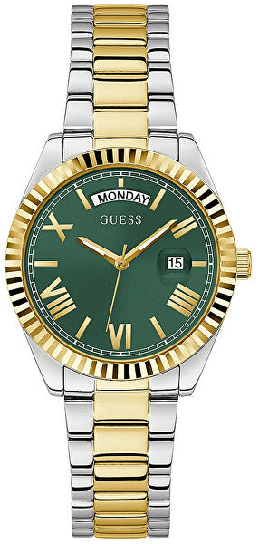 Guess Luna Quartz Green Dial Two Tone Steel Strap Watch For Women - GW0308L5 Buy Now By Guess