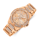 Guess Frontier Diamonds Rose Gold Dial Rose Gold Steel Strap Watch For Women - W1156L3 Buy Now By Guess
