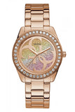 Guess G Twist Diamonds Rose Gold Dial Rose Gold Steel Strap Watch For Women - W1201L3 Buy Now By Guess