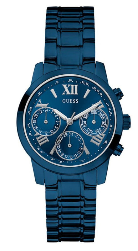 Guess F14 Chronograph Analog Blue Dial Blue Steel Strap Watch For Women - W0448L5 Buy Now By Guess