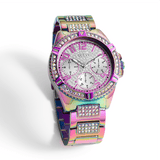 Guess Lady Frontier Diamonds Silver Dial Multicolor Steel Strap Watch for Women - GW0044L1 Buy Now By Guess
