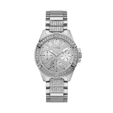 Guess Frontier Diamonds Silver Dial Silver Steel Strap Watch For Women - W1156L1 Buy Now By Guess