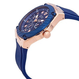 Guess Legacy Chronograph Blue Dial Blue Rubber Strap Watch For Men - W1049G9 Buy Now By Guess