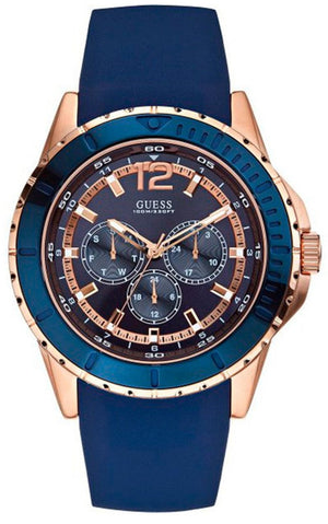 Guess Maverick Blue Dial Blue Rubber Strap Watch for Men - W0485G1 Buy Now By Guess