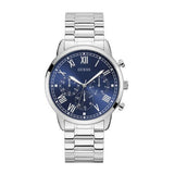 Guess Hendrix Chronograph Blue Dial Silver Steel Strap Watch for Men - W1309G1 Buy Now By Guess