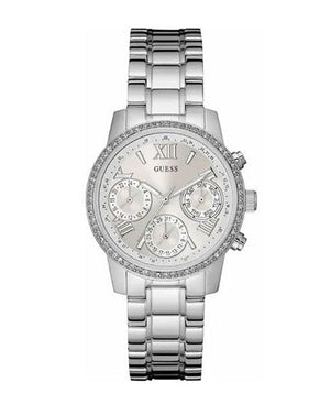 Guess Mini Sunrise Chronograph Quartz Silver Dial Silver Steel Strap Watch For Women - W0623L1 Buy Now By Guess