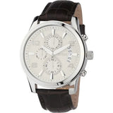 Guess Exec Chronograph White Dial Brown Leather Strap Watch For Men - W0076G2 Buy Now By Guess
