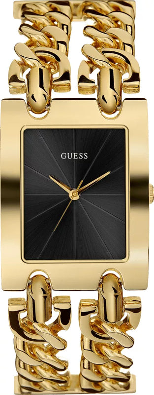 Guess Trend Multi Chain Black Dial Gold Steel Strap Watch for Women - U1117L5 Buy Now By Guess