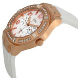 Guess Diamonds White Dial White Rubber Strap Watch For Women - W0426L1 Buy Now By Guess