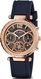 Guess Solistice Diamonds Roe Gold Dial Black Rubber Strap Watch for Women - GW0484L2 Buy Now By Guess