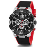 Guess Navigator Black Dial Black Rubber Strap Watch for Men - GW0264G1 Buy Now By Guess