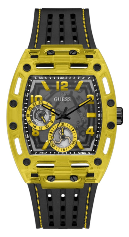 Guess Phoenix Chronograph Black Dial Black Rubber Strap Watch for Men - GW0499G2 Buy Now By Guess