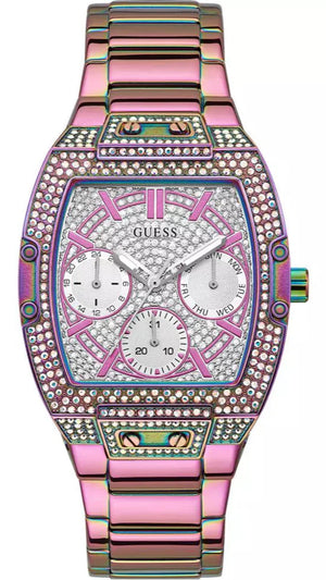 Guess Phoenix Chronograph Crystals Silver Dial Pink Steel Strap Watch For Women - GW0104L4 Buy Now By Guess