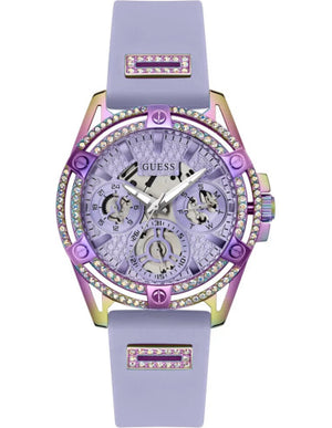 Guess Queen Quartz Purple Dial Purple Silicone Strap Watch For Women - GW0536L4 Buy Now By Guess