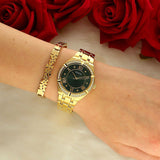 Guess Cosmo Diamonds Green Dial Gold Steel Strap Watch for Women - GW0033L8 Buy Now By Guess