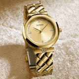 Guess Rumour Quartz Gold Dial Gold Steel Strap Watch For Women - GW0613L2 Buy Now By Guess
