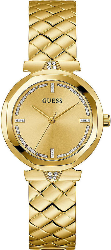 Guess Rumour Quartz Gold Dial Gold Steel Strap Watch For Women - GW0613L2 Buy Now By Guess