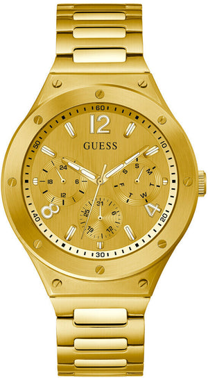 Guess Scope Gold Dial Gold Steel Strap Watch for Men - GW0454G2 Buy Now By Guess