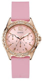 Guess Sparkling Diamonds Pink Dial Pink Rubber Strap Watch for Women - W0032L9 Buy Now By Guess