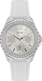 Guess Starlight Multifunction Diamonds White Dial White Rubber Strap Watch for Women - W0846L8 Buy Now By Guess
