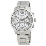 Guess Sunrise Multifunction Quartz White Dial Silver Steel Strap Watch For Women - W0330L3 Buy Now By Guess