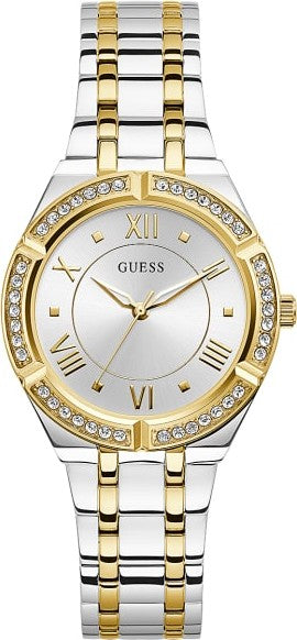 Guess Cosmo Diamonds Silver Dial Two Tone Steel Strap Watch for Women - GW0033L4 Buy Now By Guess