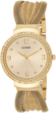 Guess Chiffon Gold Dial Gold Mesh Bracelet Watch For Women - W1083L2 Buy Now By Guess