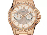 Guess Sassy Quartz White Dial Rose Gold Steel Strap Watch For Women - W0705L3 Buy Now By Guess