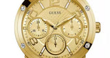 Guess Crystal Multifunction Gold Dial Gold Steel Strap Watch for Women - W0778L2 Buy Now By Guess