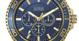 Guess Chaser Multifunction Blue Dial Gold Steel Strap Watch for Men - W0172G5 Buy Now By Guess