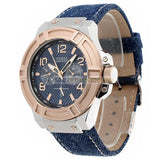 Guess Rigor Analog Blue Dial Blue Denim Strap Watch For Men - W0040G6 Buy Now By Guess