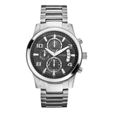 Guess Exec Chronograph Quartz Black Dial Silver Steel Strap Watch For Men - W0075G1 Buy Now By Guess