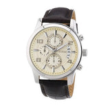 Guess Exec Chronograph White Dial Brown Leather Strap Watch For Men - W0076G2 Buy Now By Guess
