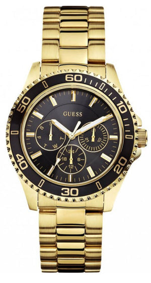 Guess BFF Multifunction Black Dial Gold Steel Strap Watch for Women - W0231L3 Buy Now By Guess