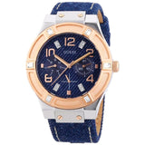 Guess Jet Setter Analog Blue Dial Blue Denim Strap Watch For Women - W0289L1 Buy Now By Guess
