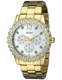 Guess Dazzler Diamonds Silver Dial Gold Steel Strap Watch for Women - W0335L2 Buy Now By Guess