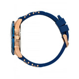 Guess Oasis Blue Dial Blue & Rose Gold Stainless Steel Strap Watch For Men - W0366G4 Buy Now By Guess